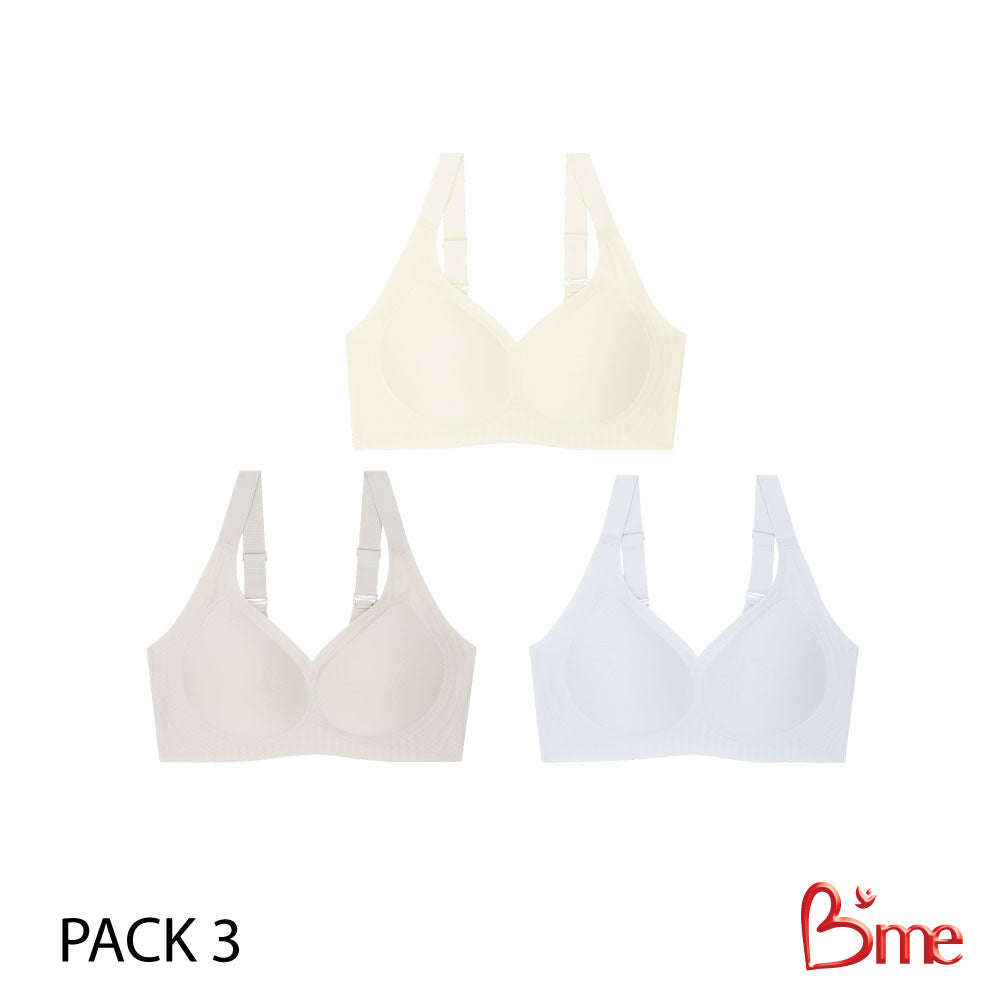 B'me เสื้อชั้นใน ไร้โครง รุ่น ME1A3D Pack3 ฟองกลาง Level 2
