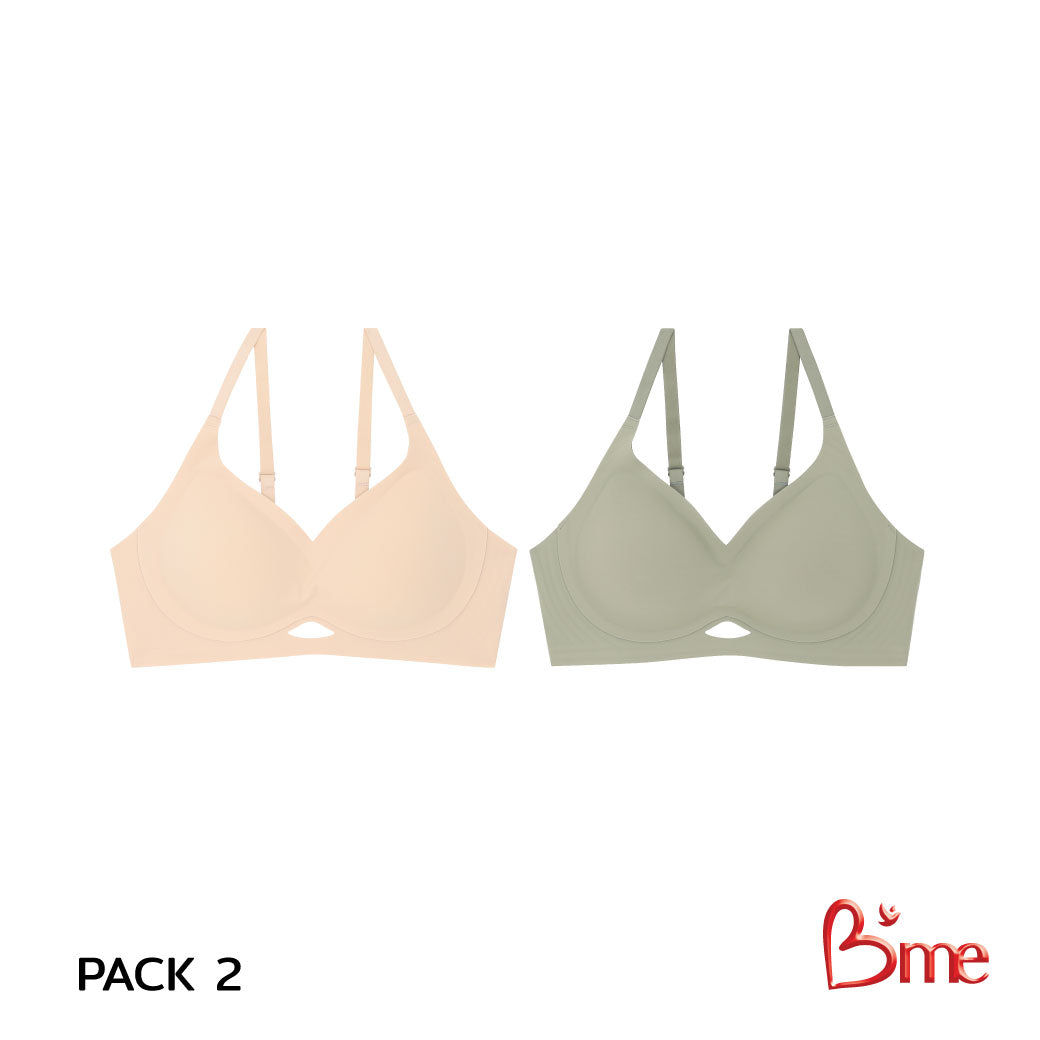 B'me เสื้อชั้นใน ไร้โครง รุ่น ME1A3M Pack2 ฟองกลาง Level 2