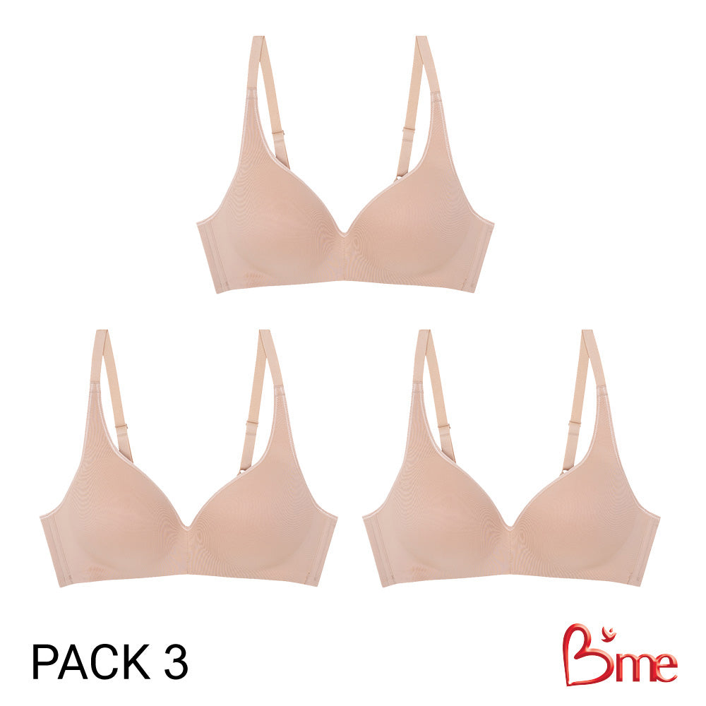 B'me เสื้อชั้นใน ไร้โครง รุ่น ME1C50 Pack3 ฟองบาง Level 1