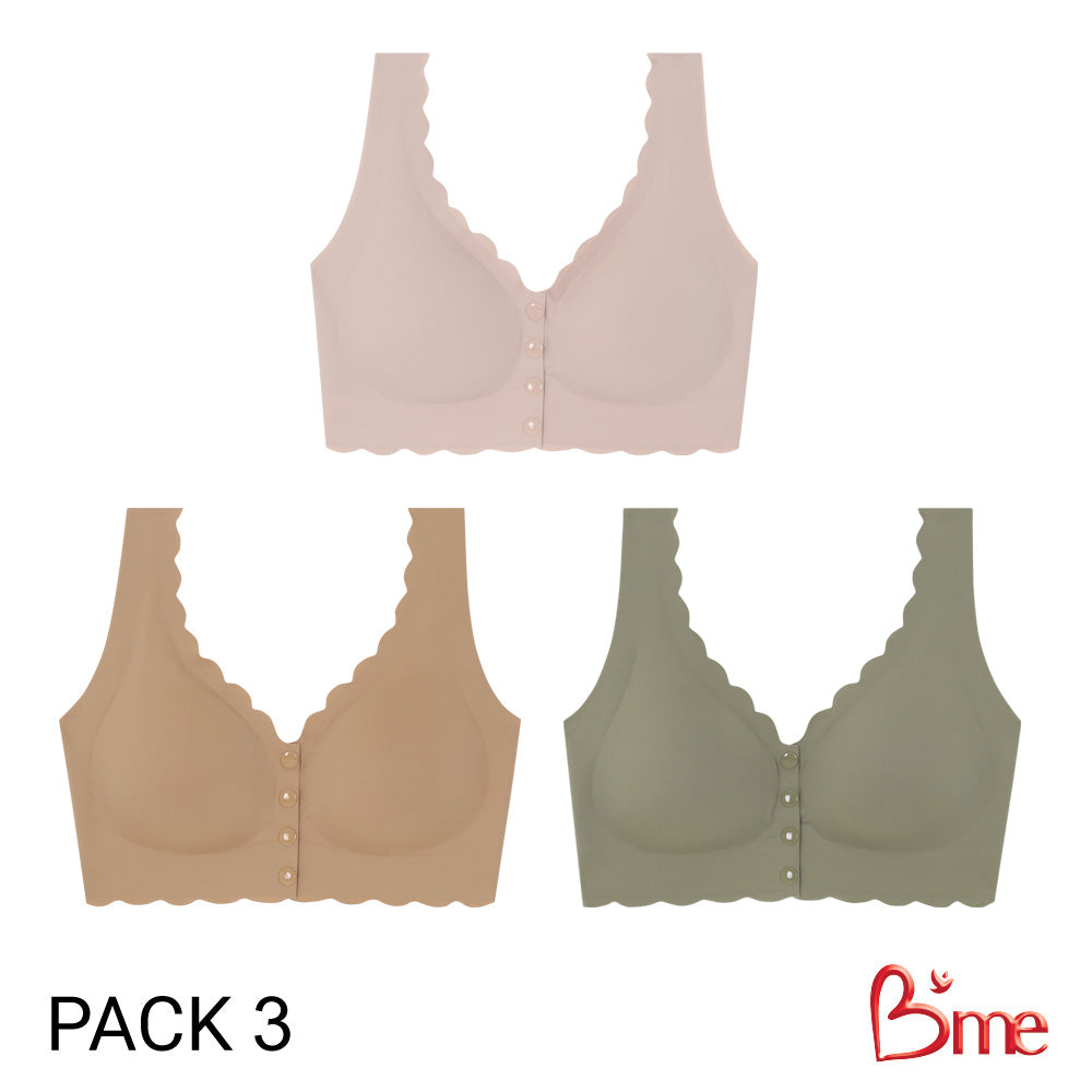 B'me เสื้อชั้นใน ไร้โครง รุ่น ME1G34 Pack3 ฟองกลาง Level 2