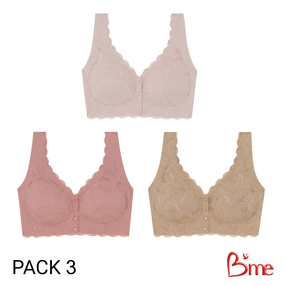 B'me เสื้อชั้นใน ไร้โครง รุ่น ME1G35 Pack3 ฟองกลาง Level 2