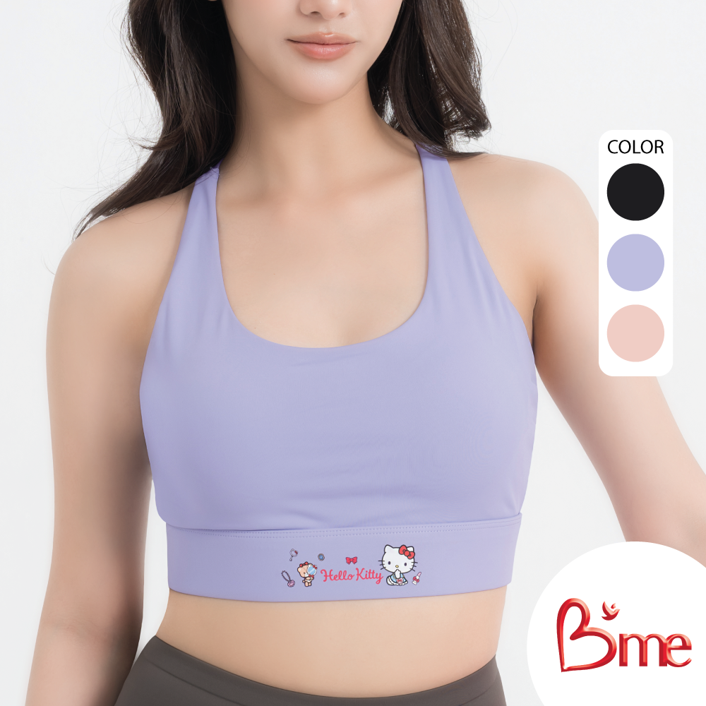 B'me เสื้อชั้นในสวมหัวไร้โครง(Sport Bra)Collection kitty รุ่น MER013 มี 3สี สีม่วง สีเบจ สีดำ New M.6.26