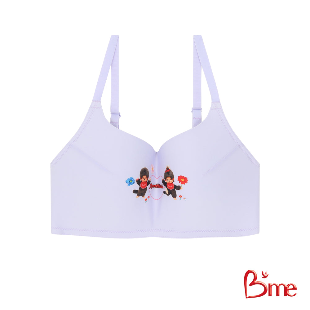 B'me Be Fit บราไร้โครง level 1 Monchhichi สีน้ำตาลเข้ม ครีม ม่วง รุ่น ME1712