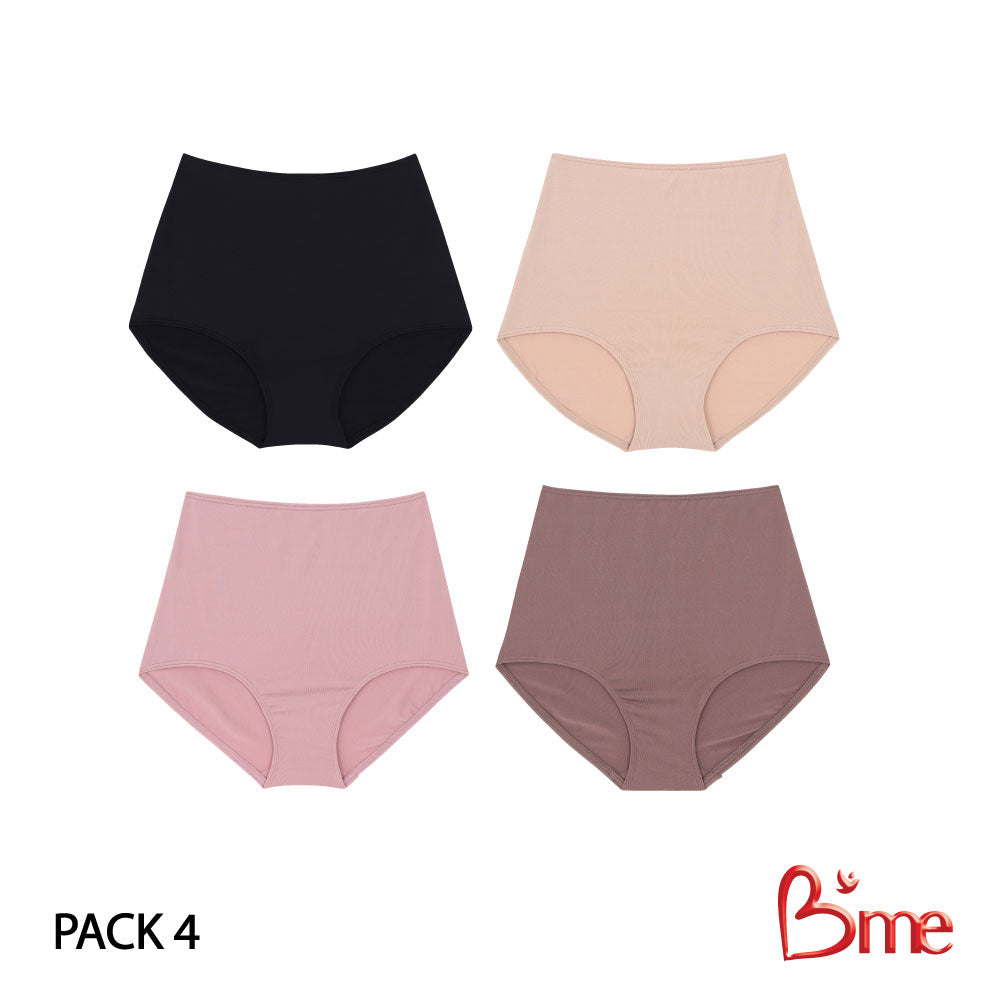 B'me กางเกงใน รุ่น ME7087 (แพ็ก4ตัว) (คละสี สีดำ สีนู้ด สีน้ำตาล สีชมพู) (สีเดียวกันสีดำ สีนู้ด)