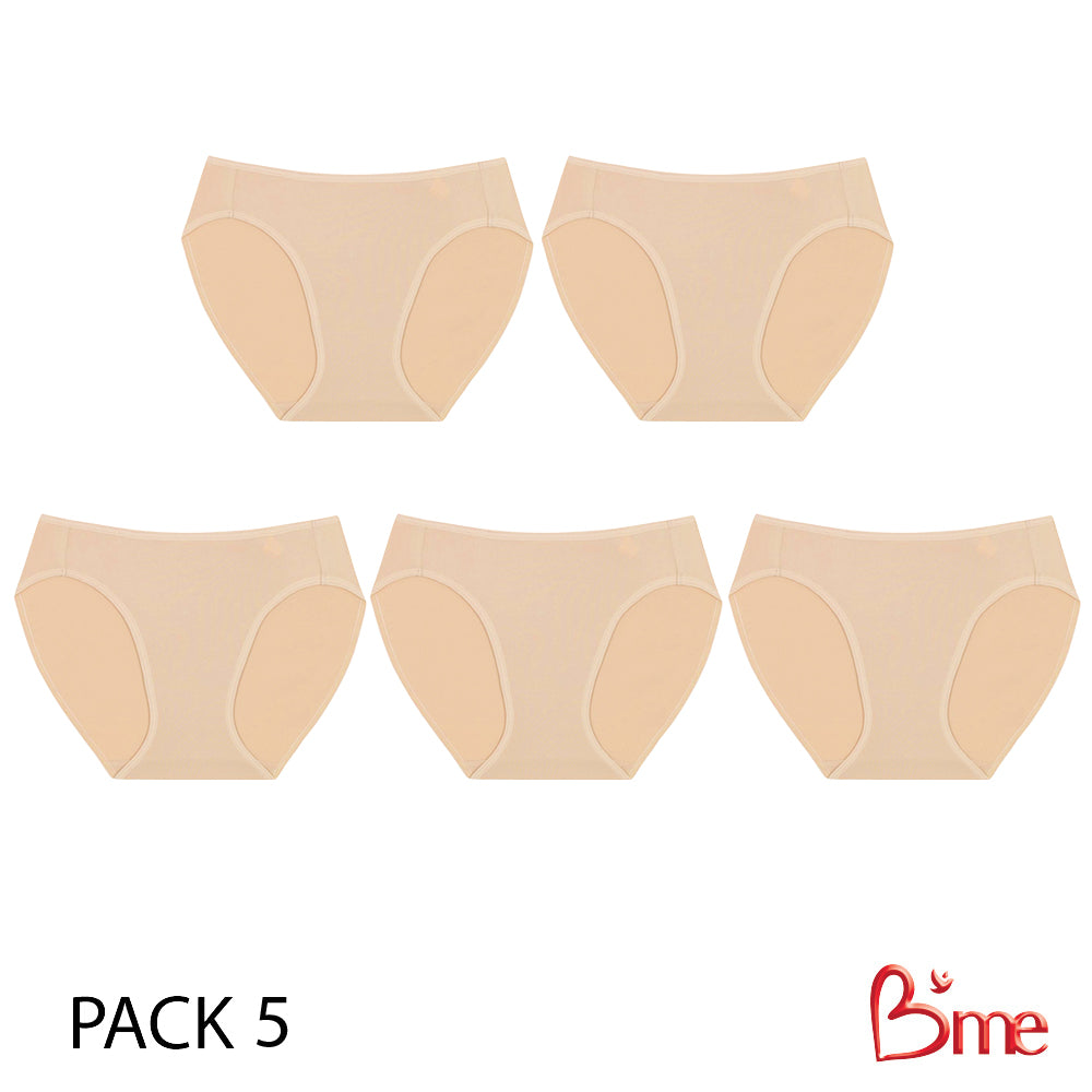 B'me กางเกงในรุ่น ME7094 (แพ็ก5ตัว) สีดำ สีนู้ด สีเทา สีโอวันติน