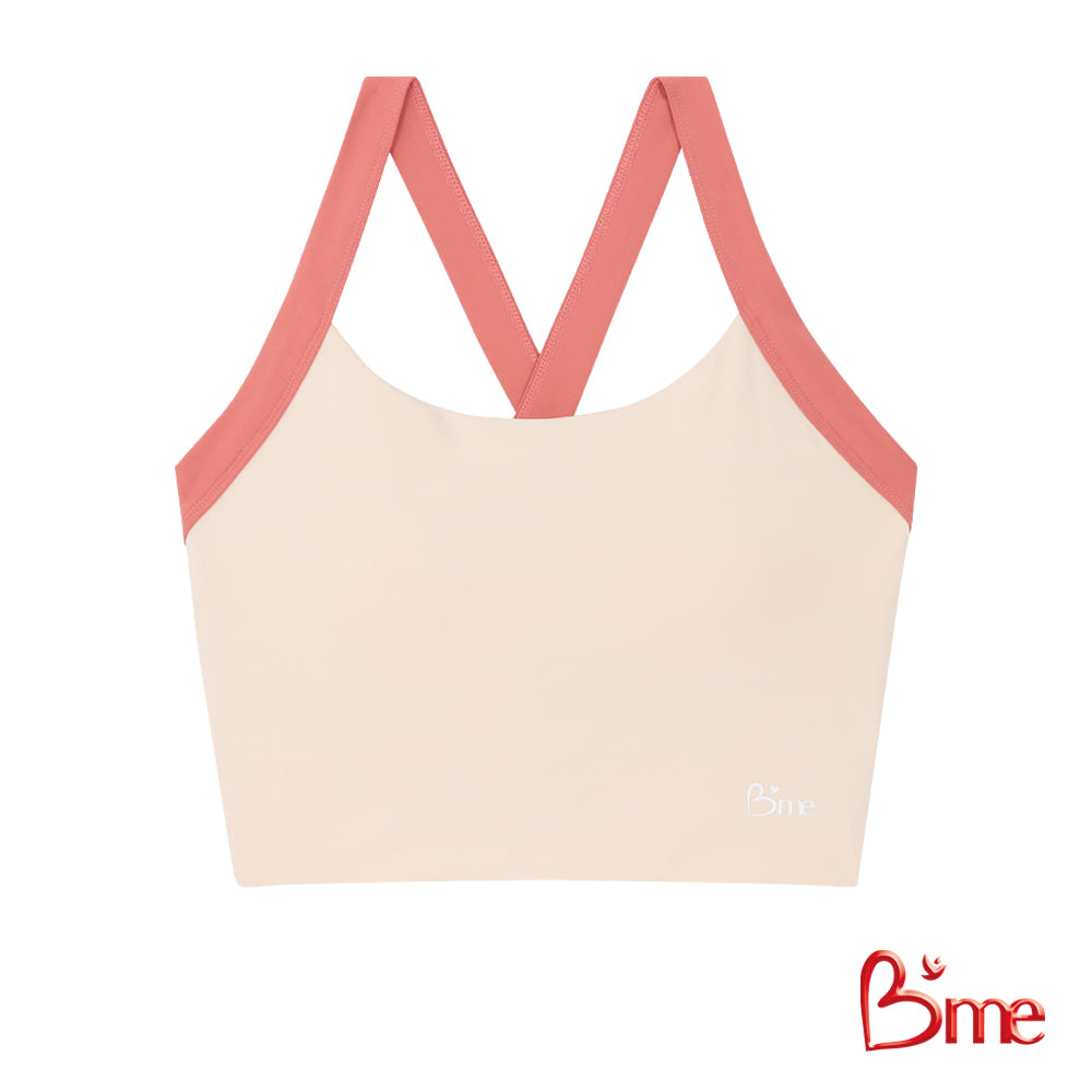 B'me เสื้อชั้นในไร้โครง level 2 ฟองกลาง รุ่น MER012 Sport Bra สีดำ สีวานิลลา