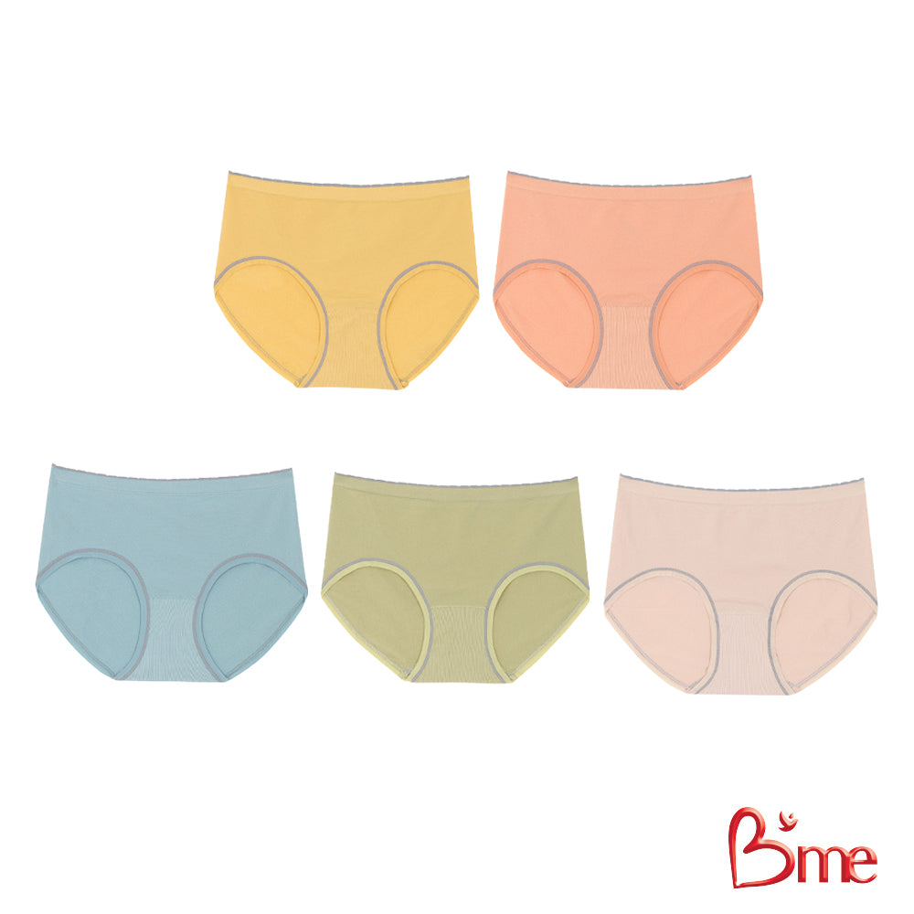 B'me กางเกงใน รุ่น ME7A1F (แพ็ก5ตัว)(คละสี) สีฟ้า สีเหลือง สีพีช สีเขียว สีเบจ
