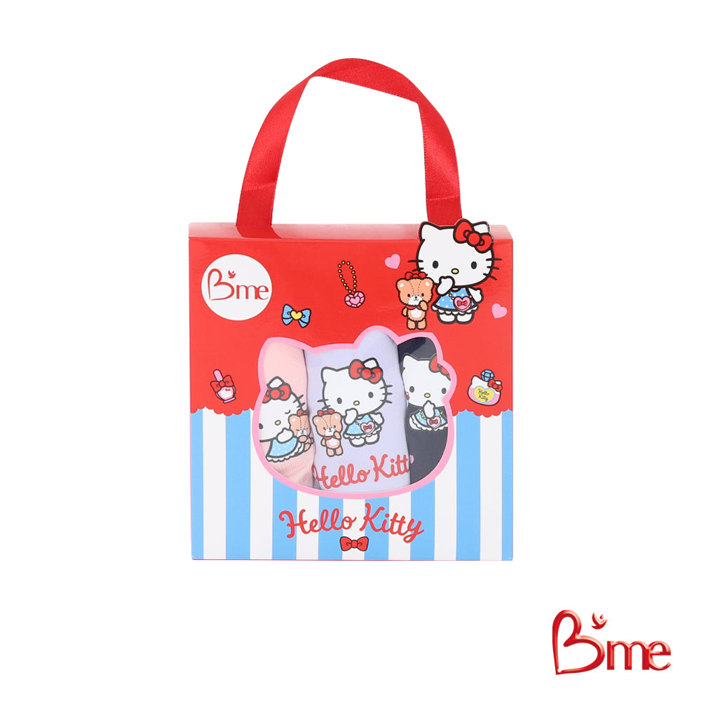 B'me กางเกงชั้นใน รุ่น ME6710 (Hello Kitty) (แพ็ก 3 ตัว) คละสี สีเชมพูพาสเทล สีม่วง สีกรม,  สีฟ้า สีชมพูอ่อน สีครีม (รุ่นนี้เข้าคู่กับเสื้อใน รุ่น ME1514 รุ่น ME1709 รุ่น ME1710)