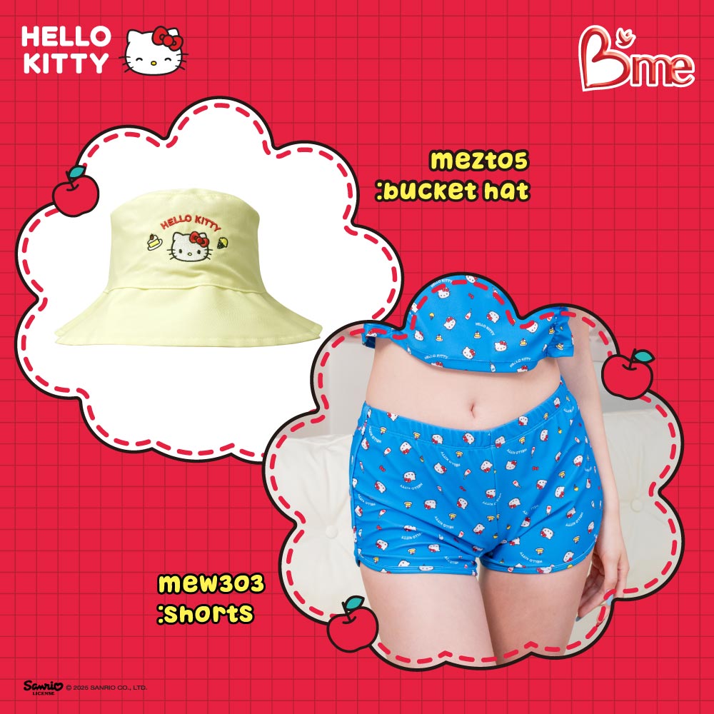 B'me กางเกงชายหาด+หมวกบักเก็ต รุ่น MEW303 (Hello Kitty)